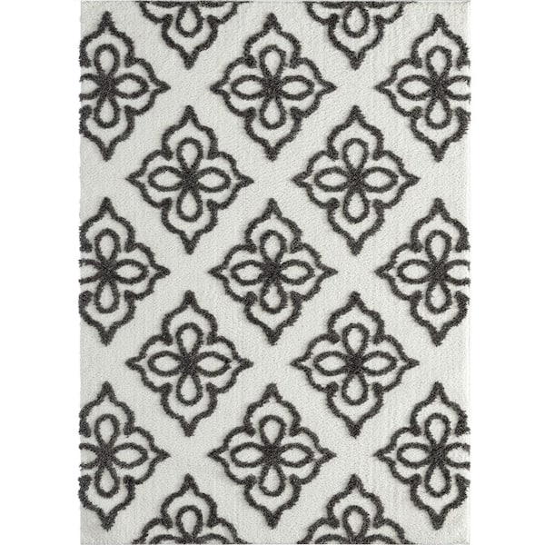 United Weavers Mellow Hollow Charcoal 9 ft. 8 in. x 13 ft. 2 in. Area Rug