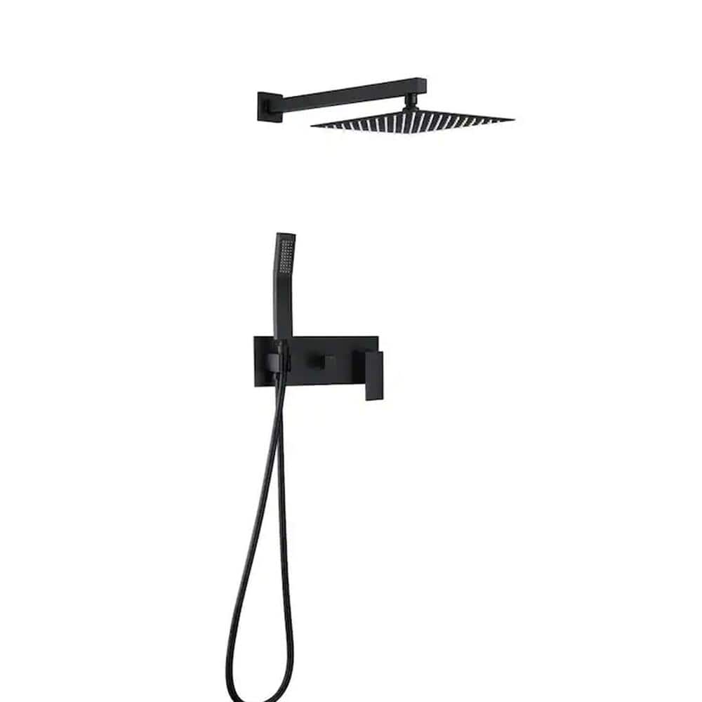 Wall Mounted Single Handle 10 in. 2-Spray Shower Faucet 2.5 GPM Shower Set 
