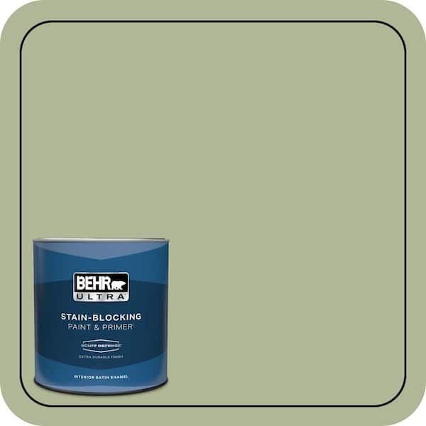 BEHR ULTRA 1 qt. #PPU11-08 Moss Print Extra Durable Satin Enamel Interior Paint & Primer