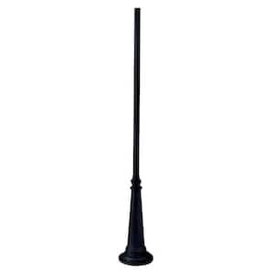 Surface Mounted Posts 10 ft. Matte Black Fluted Outdoor Light Post