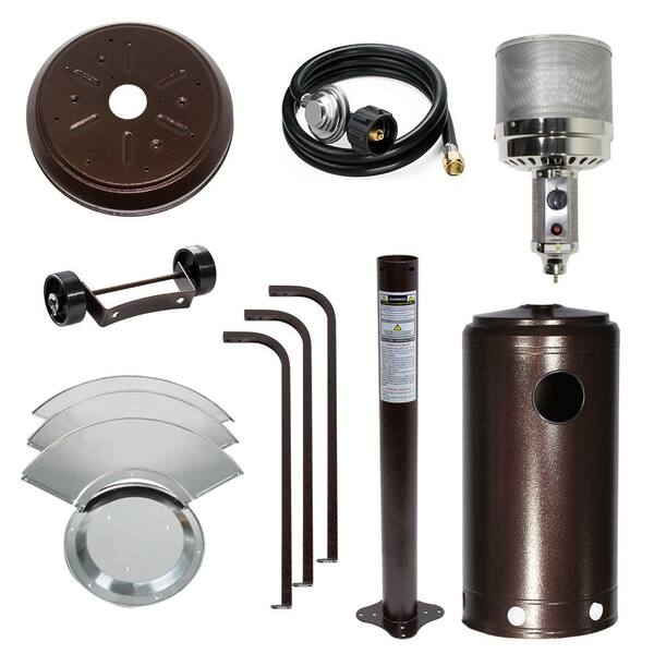 Wildaven 48,000 BTU Brown Stainless Steel Flamed Gas Patio Heater With  Wheels CZGBKN220616001 - The Home Depot