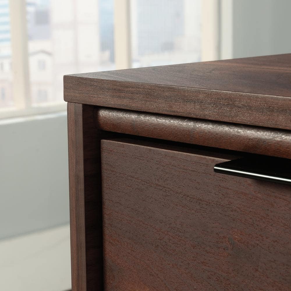 Grand Walnut Mid-Century Modern Desk with Drawer and Keyboard Tray