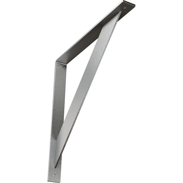 Ekena Millwork 20 in. x 2 in. x 20 in. Stainless Steel Unfinished Metal Traditional Bracket