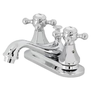 Metropolitan 4 in. Centerset 2-Handle Bathroom Faucet with Plastic Pop-Up in Polished Chrome
