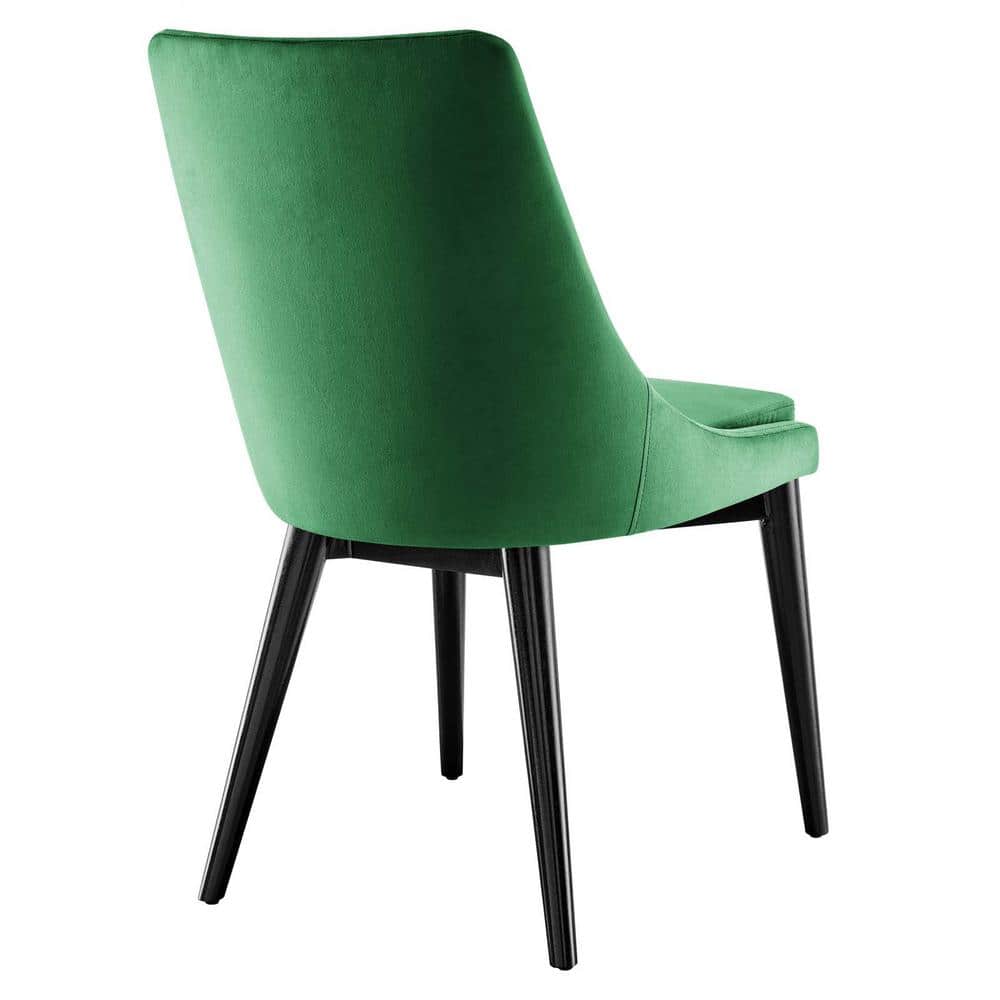 Emerald Velvet & Black Metal Frame Dining Chairs - Set of 2