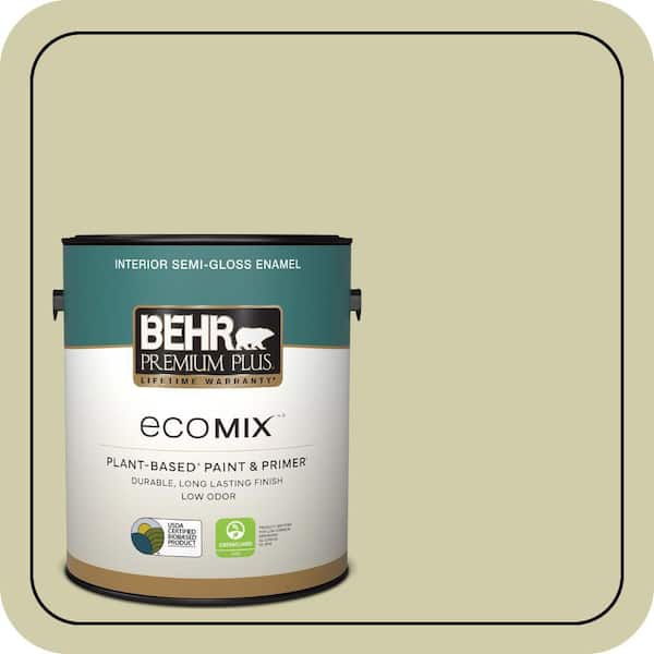 1 gal. #S340-3 Hybrid Semi-Gloss Enamel EcoMix Plant-Based Interior Paint & Primer