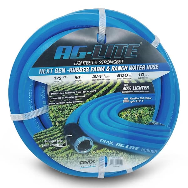AG-LITE 1/2 in. x 50 ft. Heavy-Duty Rubber Water Hose