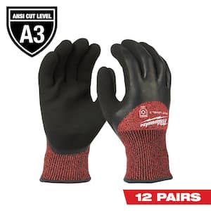 Small Red Latex Level 3 Cut Resistant Insulated Winter Dipped Work Gloves (12-Pack)