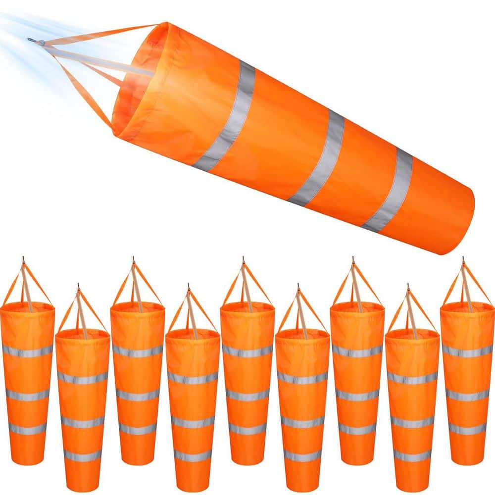 40 in. H Hanging Heavy Duty Measurement Wind Sock with Reflective Belt for Outdoor, Airport, Farm and Park (10-Pack) price history on PriceWatchPro
