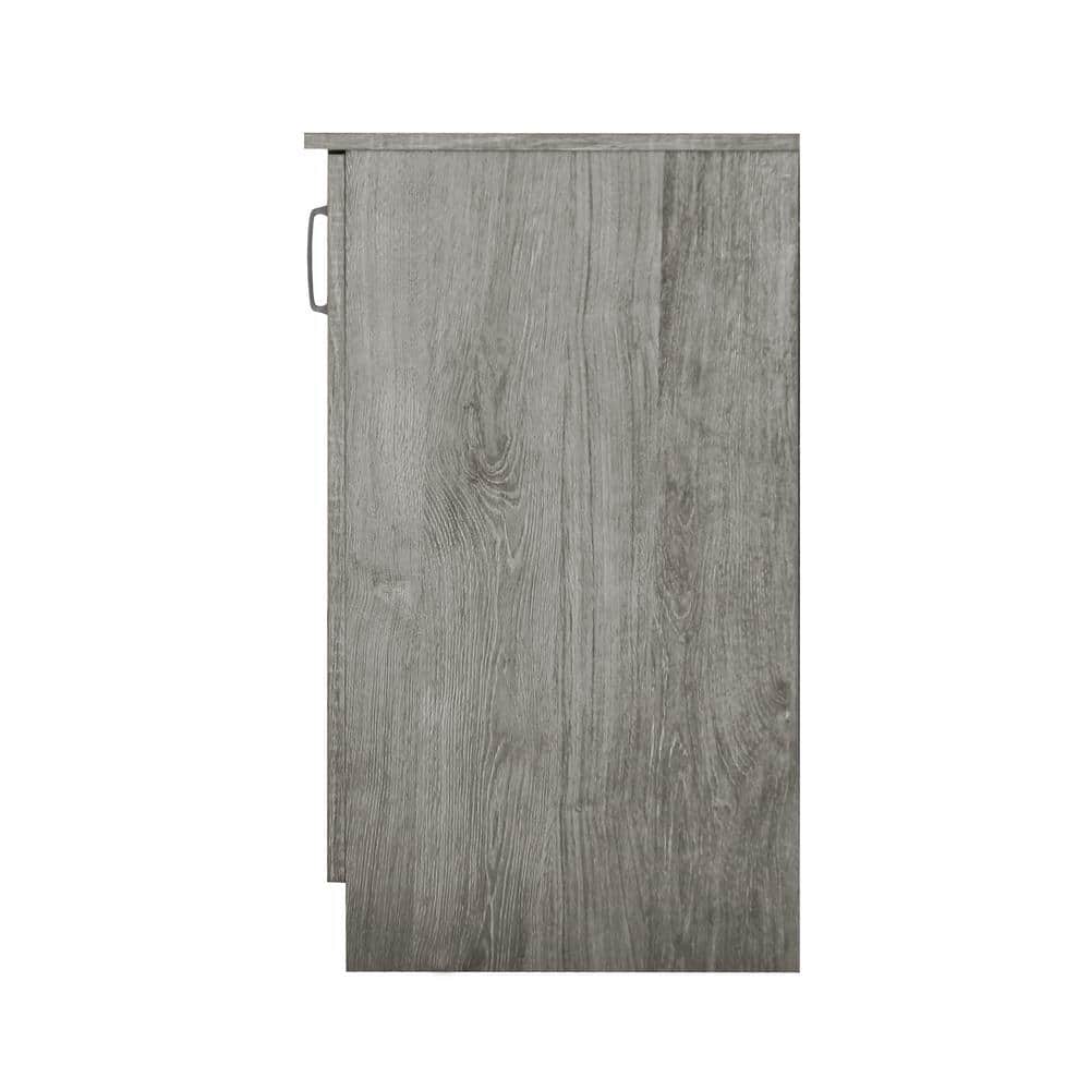 Gray Oak 3-Door Office Credenza with Adjustable Shelving