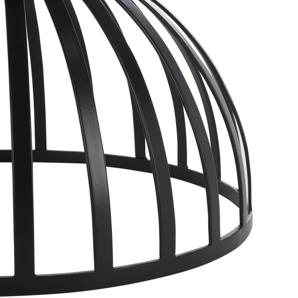 Tissaia Round White Marble and Black Iron Accent Table