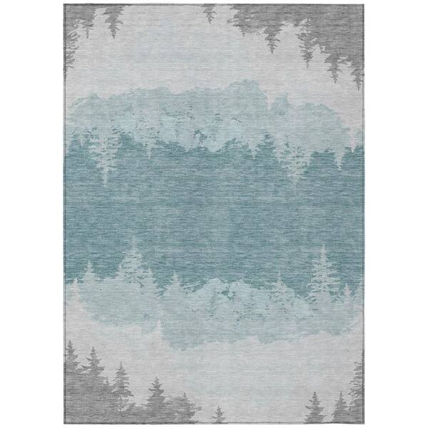 Chantille Machine Washable Indoor/Outdoor Abstract ACN2861 Silver 10 ft. x 14 ft. Area Rug