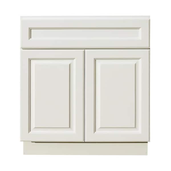 LIFEART CABINETRY LaPort Assembled 24x34.5x24 in. Base Cabinet with 2 Doors and 1 Drawer in Classic White