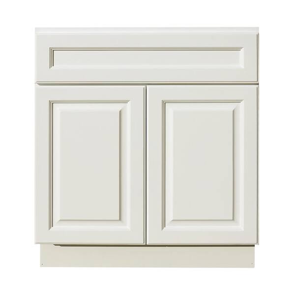 LIFEART CABINETRY LaPort Assembled 24x34.5x24 in. Base Cabinet with 2 Doors and 1 Drawer in Classic White