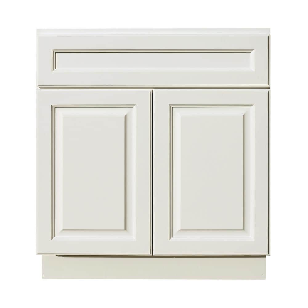 LIFEART CABINETRY LaPort Assembled 27x34.5x24 in. Base Cabinet with 2 Doors and 1 Drawer in Classic White -  ANW-B27