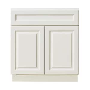 LaPort Assembled 30x34.5x24 in. Sink Base Cabinet with 2 Doors and 1 Decoration Drawer Face in Classic White