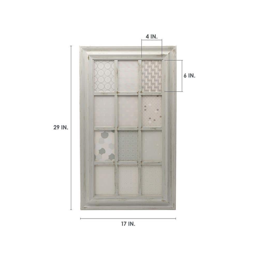 Distressed Gray Rectangular Collage Picture Frame, 12 Openings