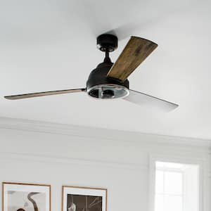 Pinion 60 in. Indoor Anvil Iron Downrod Mount Ceiling Fan with Wall Control Included for Bedrooms or Living Rooms