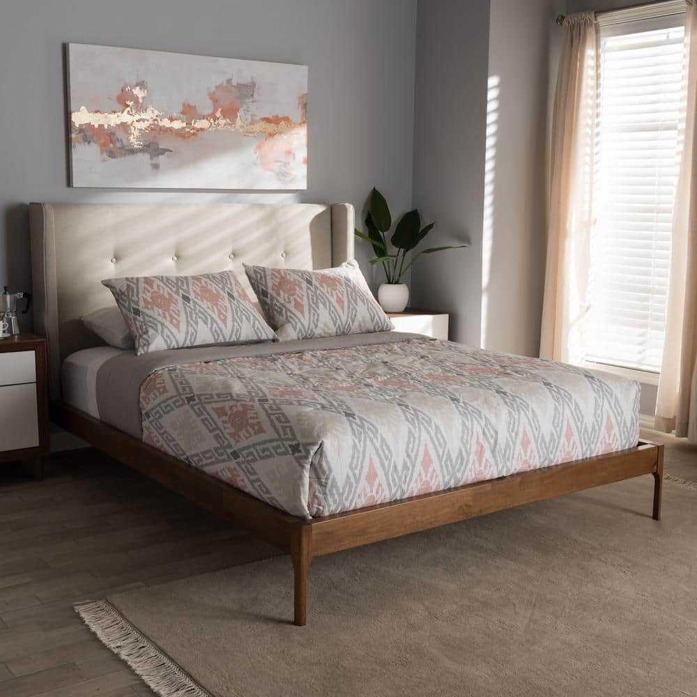 Baxton Studio Brooklyn Light Beige King Platform Bed 28862 7543 HD