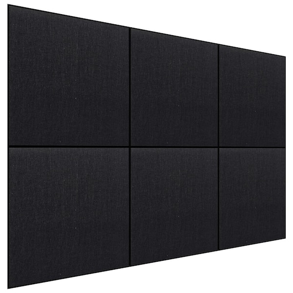 Afoxsos 12 x 12 Square Black Felt Cork Board Tiles Extra Large Adhesive Pin Board with Push Pins for Office or Home Decor