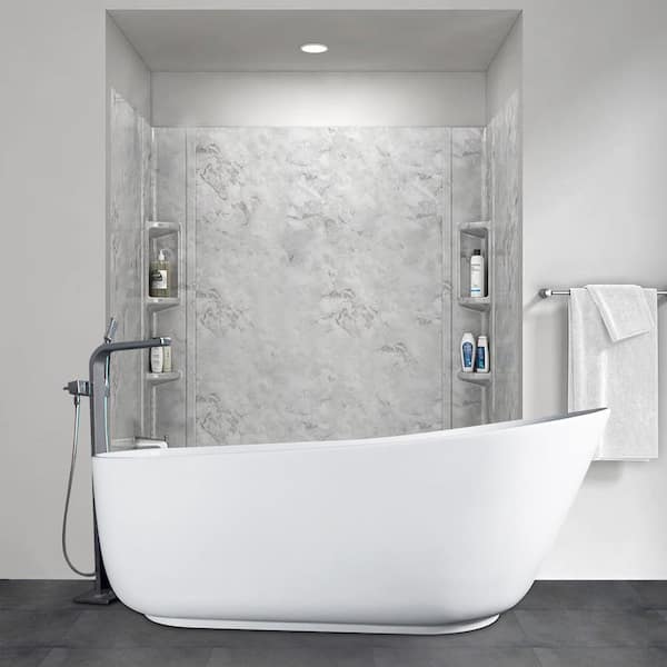 Vanity Art Beziers 67 in. Acrylic Flatbottom Freestanding Bathtub in White