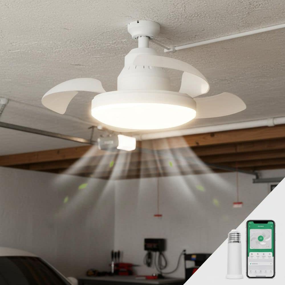 16 in. White Round Bladeless Flush Mount Ceiling Fan with Light, Smart APP and Remote Control for Bedroom price history on PriceWatchPro