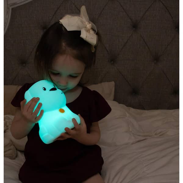 Huggable Nursery Light for Baby and Toddler USB Rechargeable Battery LumiPet Puppy Kids Night Light Timer Auto Shutoff 9 Available Colors Remote Operated Silicone LED Lamp 
