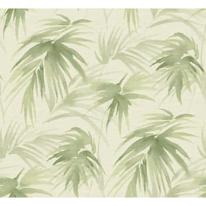 Darlana Green Grasscloth Green Wallpaper Sample
