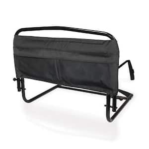 30 in. Safety Bed Rail with Swing-down Assist Handle and Padded Pouch in Black