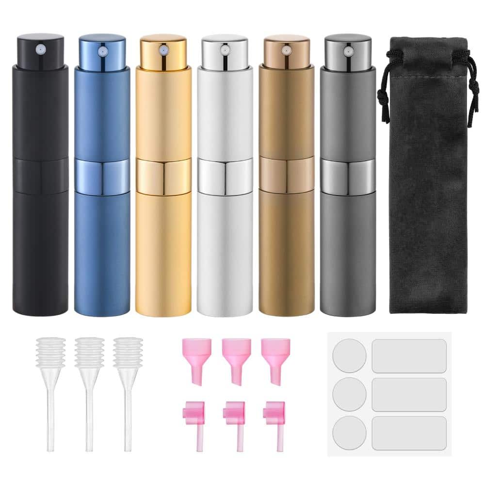 6-Pack 8ml Refillable Travel Perfume Atomizer Set with Twist-Up Nozzle, Aluminum Case and Glass Inner Liner price history on PriceWatchPro
