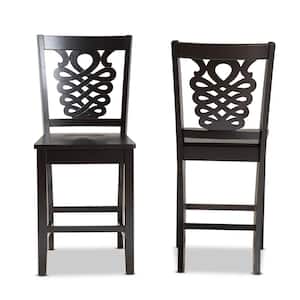 Gervais 24.2 in. Dark Brown Counter Stool (Set of 2)