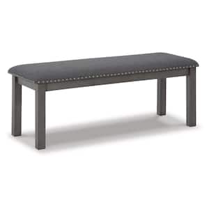 46.5 in. Gray Backless Bedroom Bench with Padded Seat