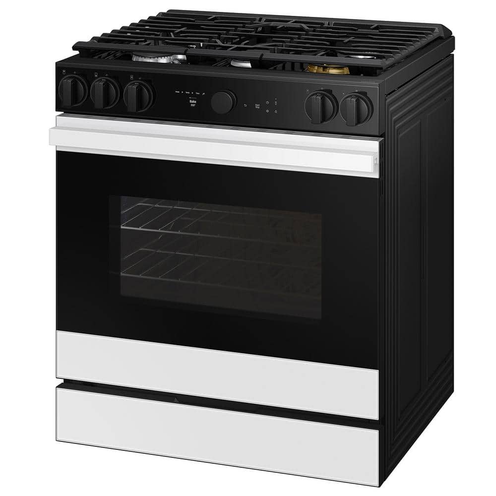 Samsung 6.0 Cu. Ft. White Glass Smart Gas Range with Griddle