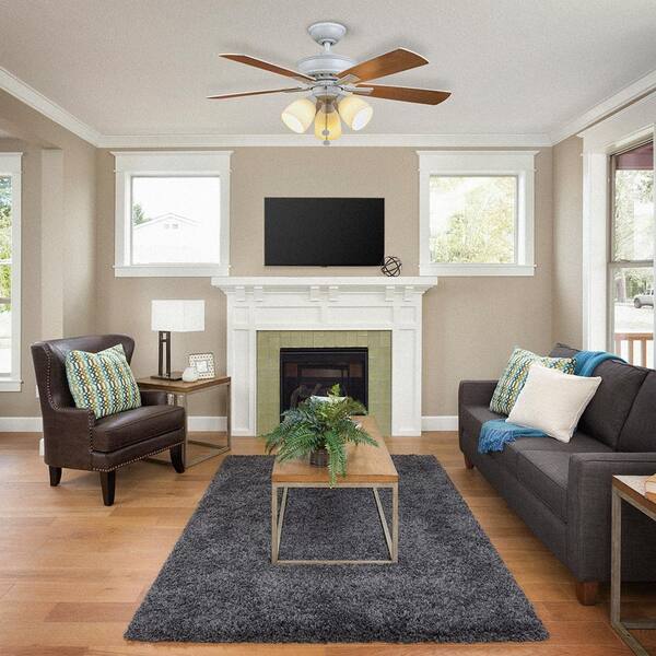 Vaurgas 44 in. Matte White LED Smart Ceiling Fan with Light Kit and Remote Control Works with Google Assistant and Alexa