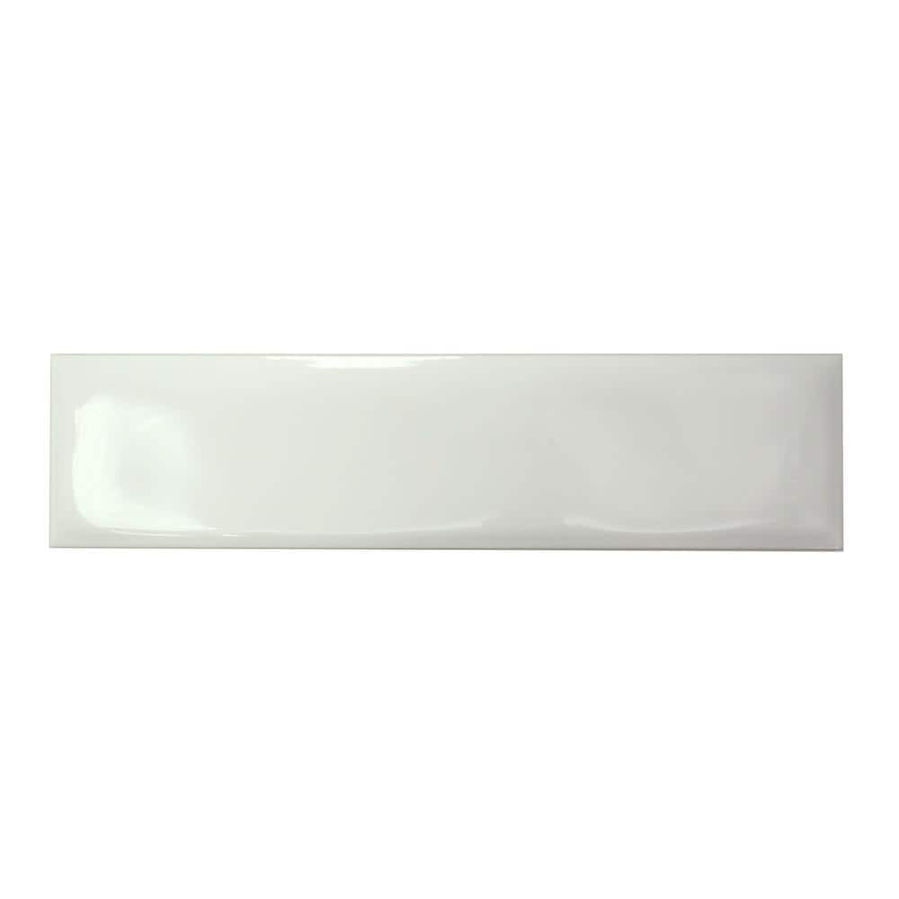 Estasi 2.95 in. x 11.81 in. White Glossy Ceramic Wall Tile (6.05 sq. ft./Ca