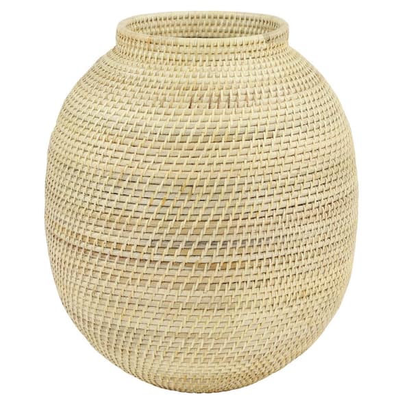 Litton Lane Light Brown Rattan Natural Decorative Vase