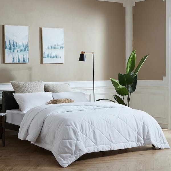 Luxury Solid Light Gray Lightweight Fluffy Microfiber Reversible Summer Comforter Modern Style Alwyn Home Size: Queen