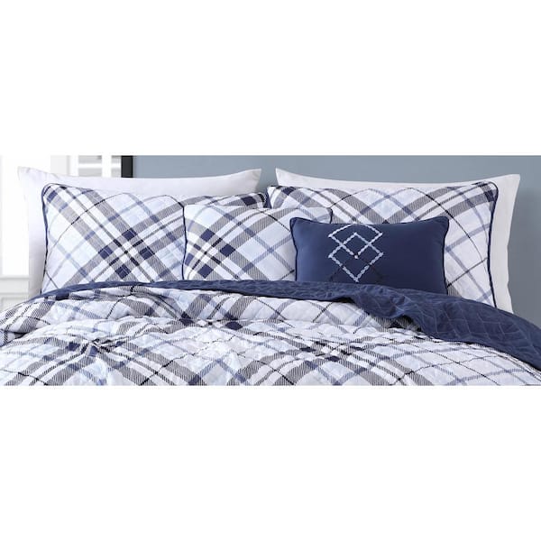 Unbranded Khalvin 5-Piece Indigo Queen Polyester Quilt Set