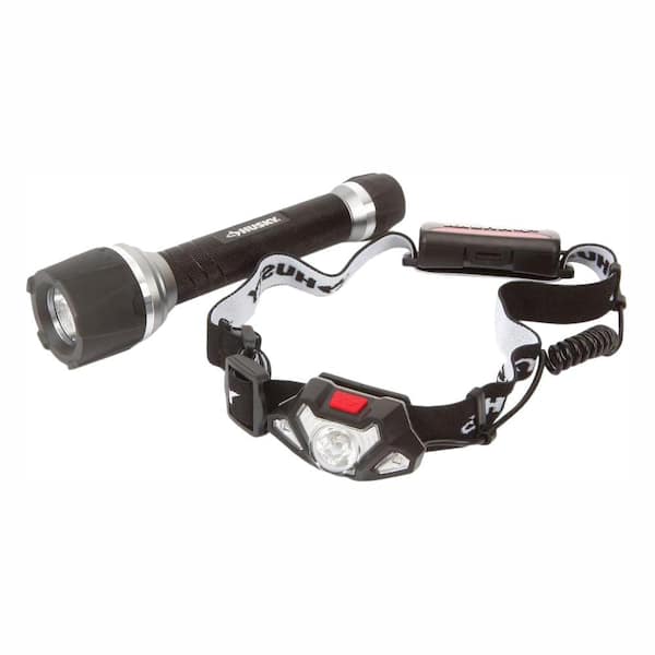 Husky 2AA 90-Lumen Flashlight and 3AAA 120-Lumen Slim Headlight
