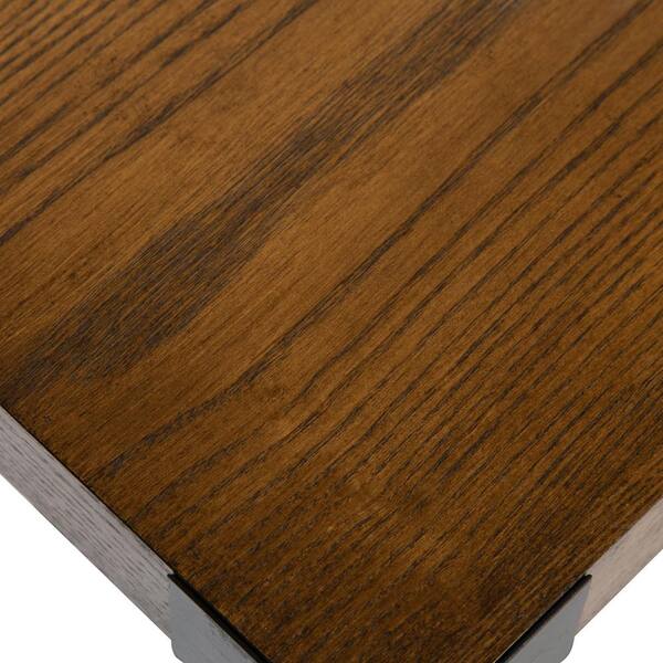 Kate and Laurel Vexler 22 in. Walnut Brown Rectangle Wood End