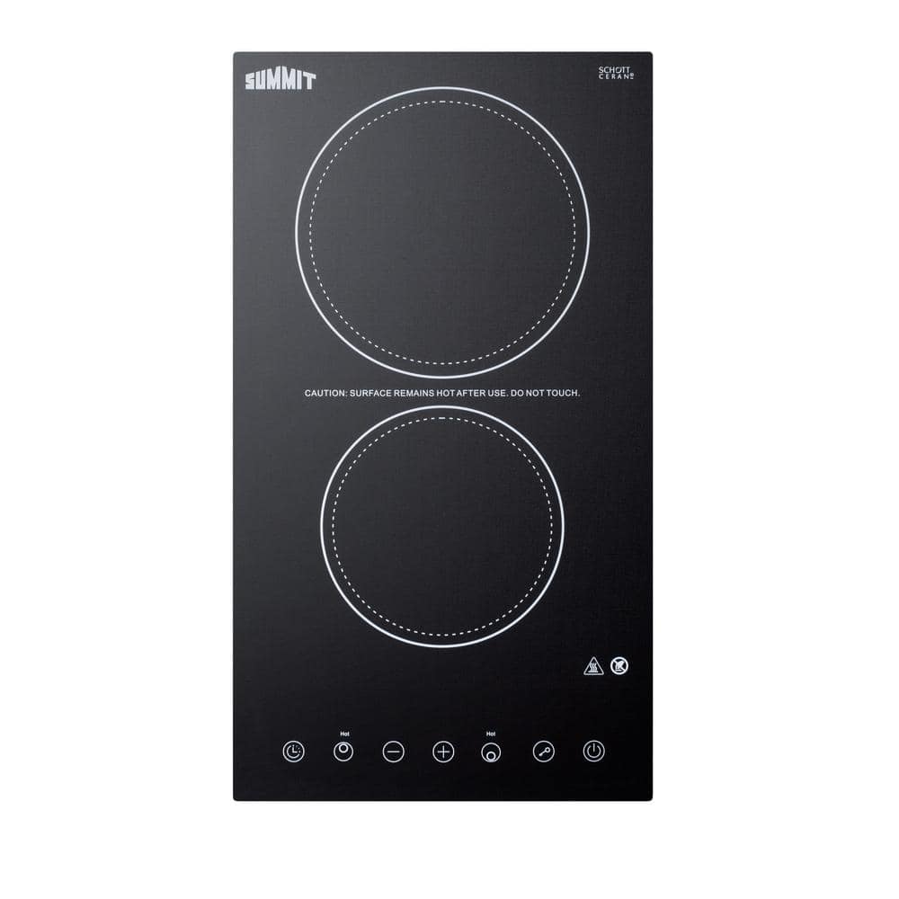 Summit Appliance 12 in. Radiant Electric Cooktop in Black with 2 Elements including High Power Element