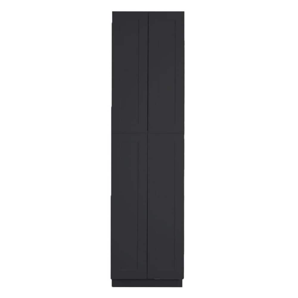 Shaker Assembled 36 in. W x 90 in. H x 24 in. D Tall Pantry Cabinet with 4 Doors in Charcoal Black price history on PriceWatchPro