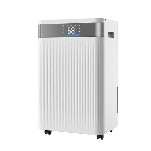52 pt (US) 4000 sq. ft. Dehumidifier in White for Home and Basement Smart Humidity Low Noise for Room