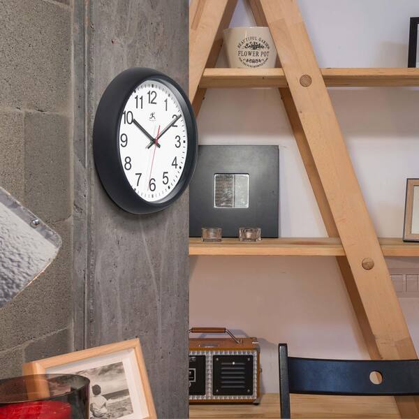 Creative Drug Store 掛時計 Infinity Instruments Director Black Analog Plastic Wall Clock, 12