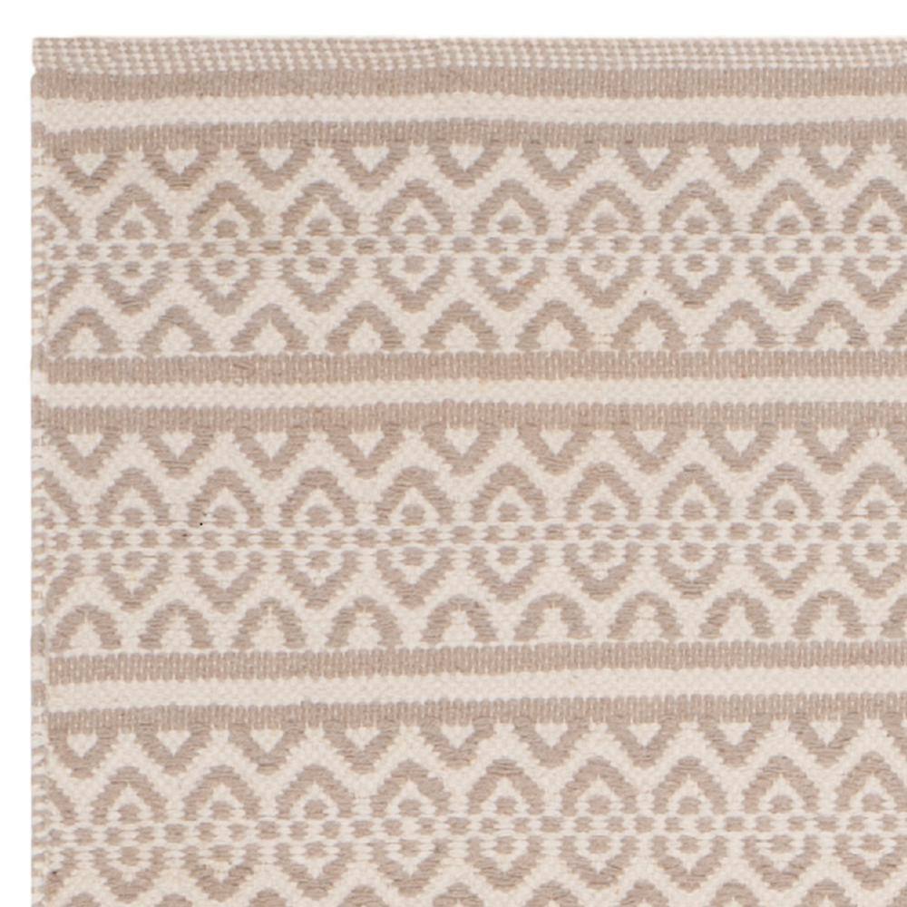 Coastal Charm Hand-Woven Gray and Ivory Stripe Wool-Cotton Runner Rug