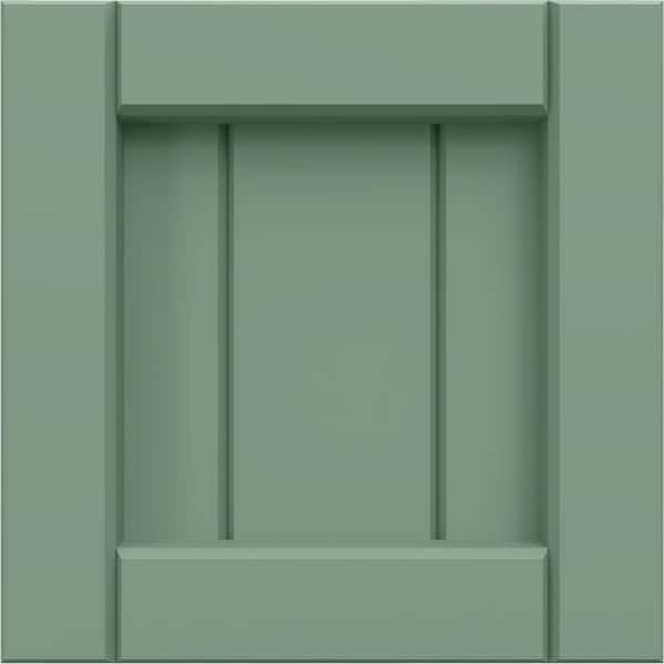 12 in. W x 12 in. H EnduraCore Composite Framed Board-n-Batten Shutters Sample, Track Green