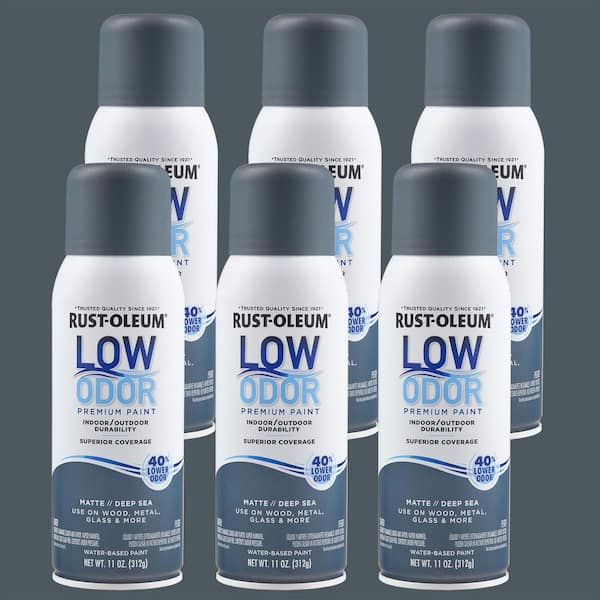 Rust-Oleum Low Odor 11 oz. Matte Deep Sea Low Odor Water-Based Spray (Case of 6)