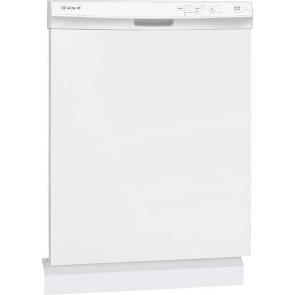 24 in Front Control Built-In Tall Tub Dishwasher in White with 4-cycles and DishSense Sensor Technology