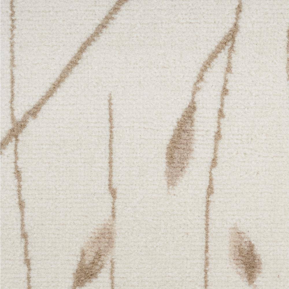 Ivory Beige Floral Rectangular Synthetic Area Rug, 2x4
