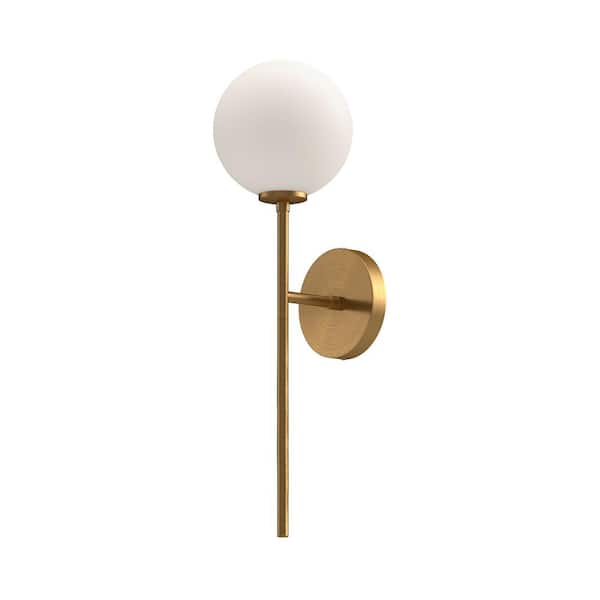 ALORA MOOD Cassia 6-in 1 Light 40-Watt Aged Gold/Opal Matte Glass Vanity Light